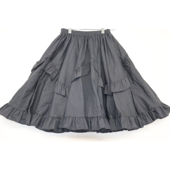 Kate Schorer Co. Womens Whimsygoth Black Ruffled Tiered Skirt Small - Picture 1 of 8
